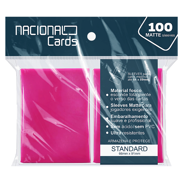 Sleeve Matte Standard Magenta Nacional Cards - Magic Pokémon