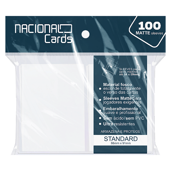 Sleeve Matte Standard Branco Nacional Cards - Magic Pokémon