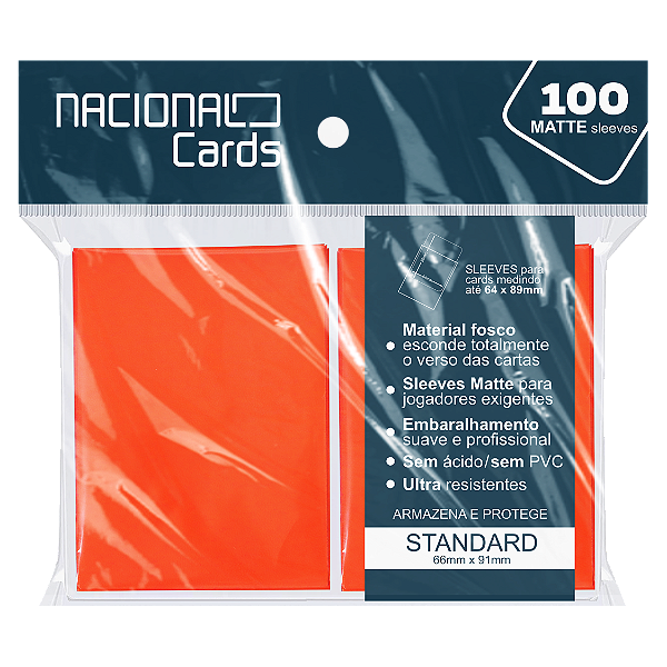 Sleeve Matte Standard Laranja Nacional Cards - Magic Pokémon