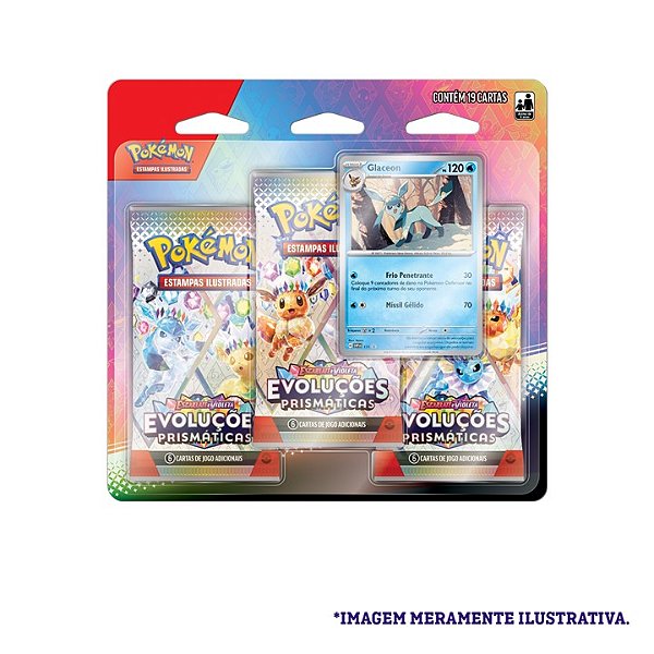 Pokémon Blister Triplo EV8.5 Evoluções Prismáticas - Glaceon