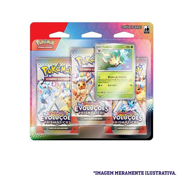 Pokémon Blister Triplo EV8.5 Evoluções Prismáticas - Leafeon
