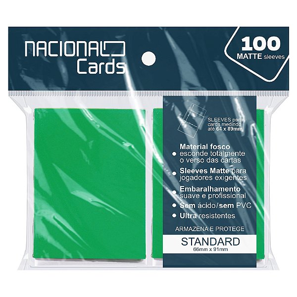 Sleeve Matte Standard Verde Escuro Nacional Cards - Magic Pokémon