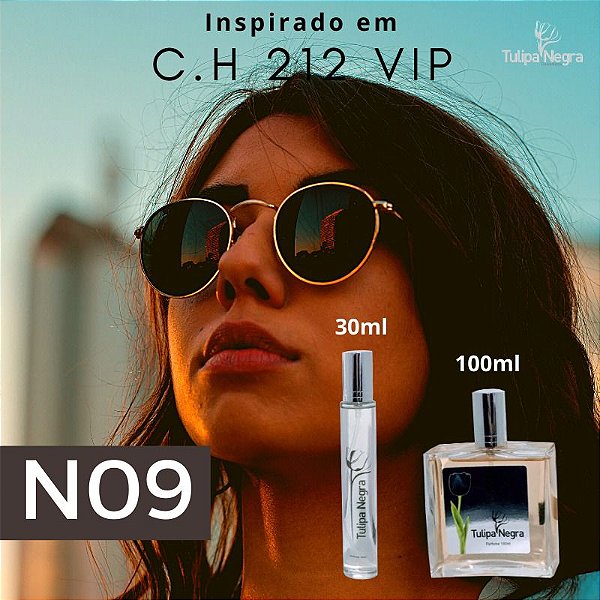 Perfume Tulipa Negra N 09 - Carolina Herrera 212 Vip Feminino