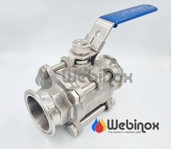Válvula Esfera Inox 304 Triclamp Passagem Plena