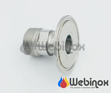 Niple Adaptador TC 1" - 1.1/2" x BSP/N Macho 3/4" Aço Inox 316