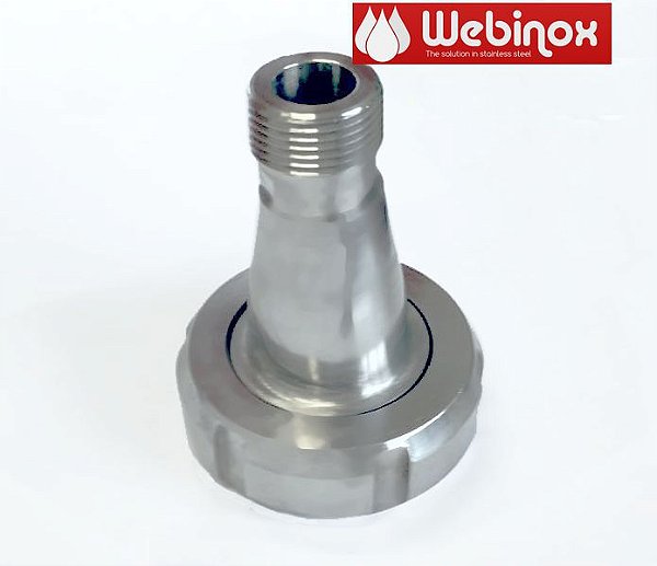 Adaptador Niple Porca SMS 1" x BSP/N MACHO 1/2" Inox 304
