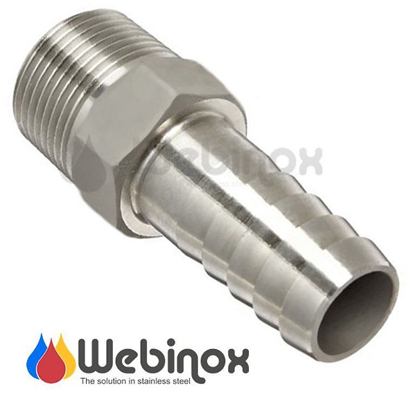 Adaptador BSP/N (Macho) 1" x Mangueira 1" Aço Inox 304