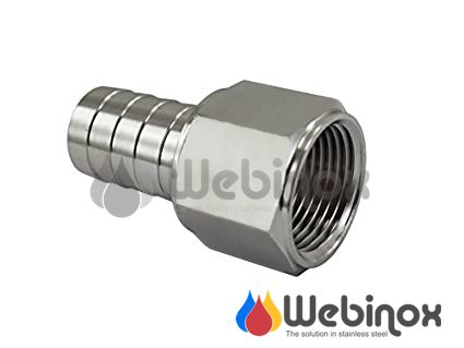 Adaptador BSP/L Fêmea x Mangueira 304 3/4"