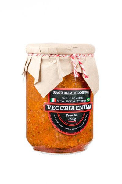 Ragu alla bolognese , pote de vidro de 520g, marca Vecchia Emilia