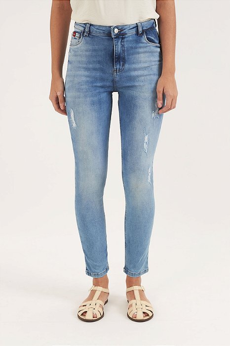 Calça Bianca blue com puidos