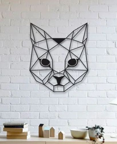 Decoração Geométrica - Gato em 3D
