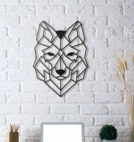 Decoração Geométrica - Lobo em 3D
