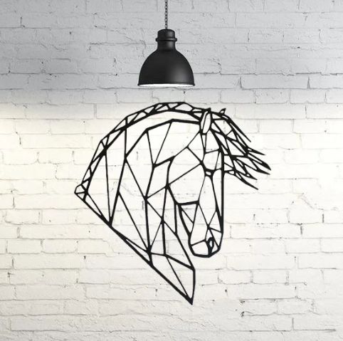 Decoração Geométrica - Cavalo em 3D