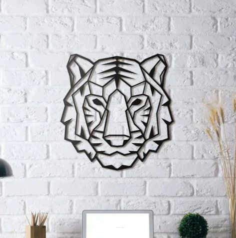 Decoração Geométrica - Tigre em 3D