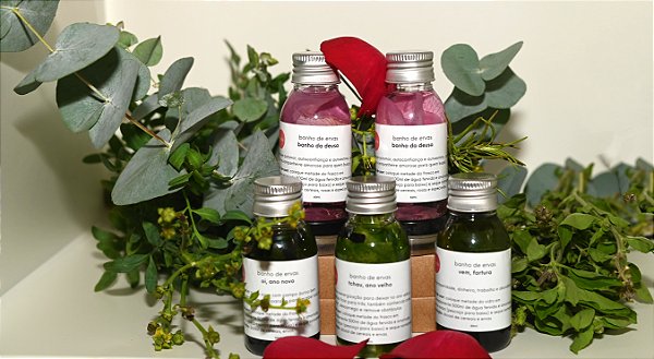 Kit 5 banhos ou sprays fitoenergéticos