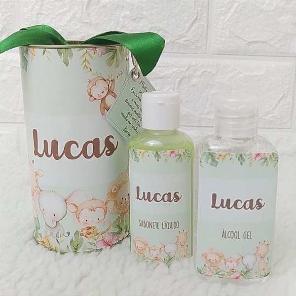 Lata Personalizada Álcool Gel e Sabonete Líquido