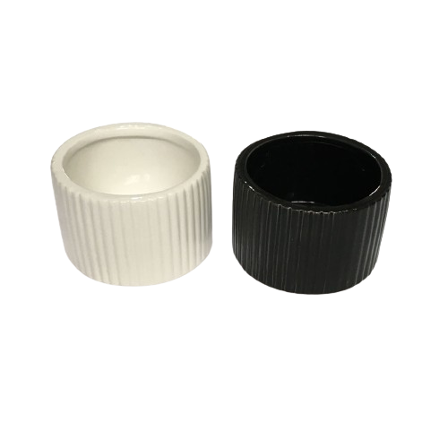 Vaso cerâmica coleção preto e branco redondo