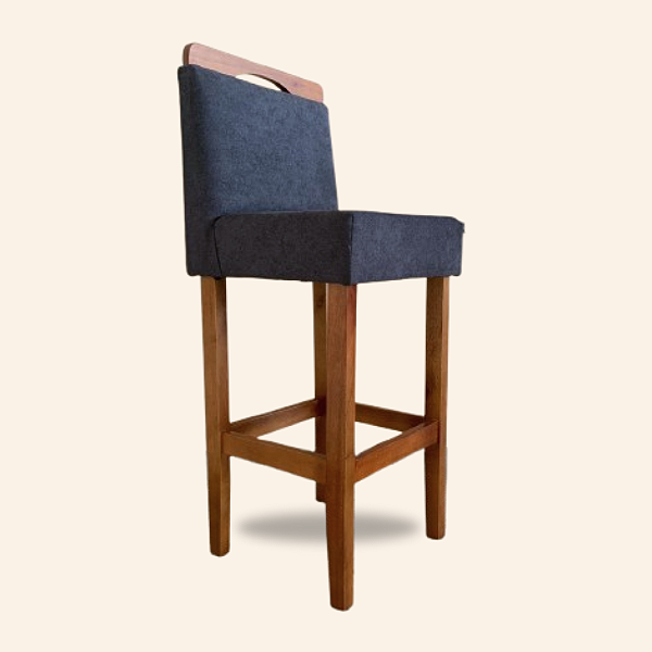 Banqueta estofada 60cm Eucalipto Camurça grafite