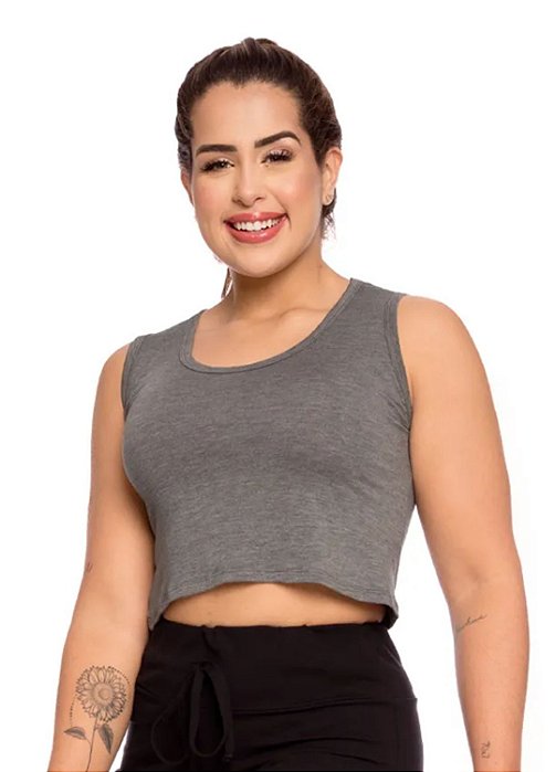 Regata cropped luxo grafite
