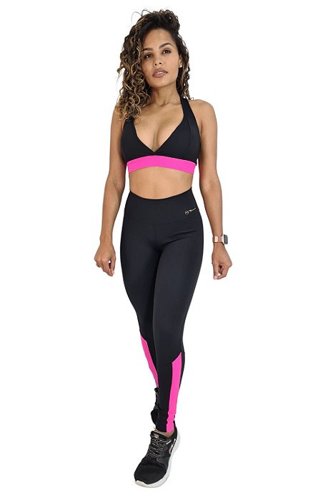 Conjunto luxo madri diva neon pink
