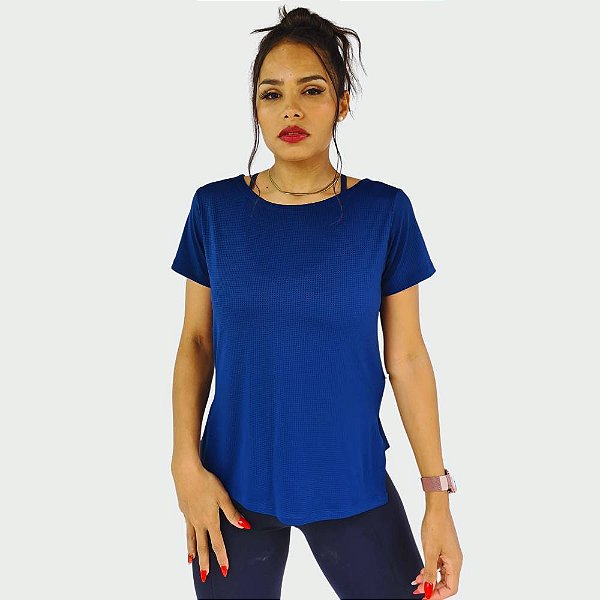 Blusa tapa bumbum dray fit azul marinho