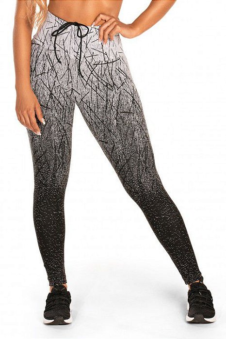 Legging luxo jacquard degrade White Black