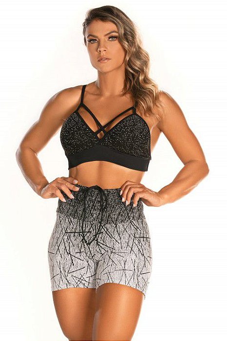 Short luxo jacquard degrade over black