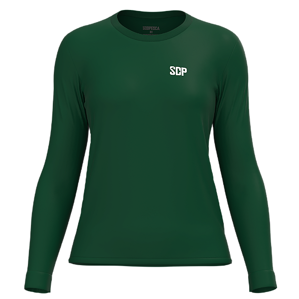 Casual Poliamida manga longa Verde Feminina