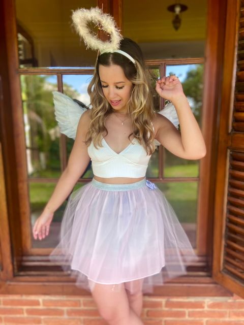 tiara coroa anjo - branco