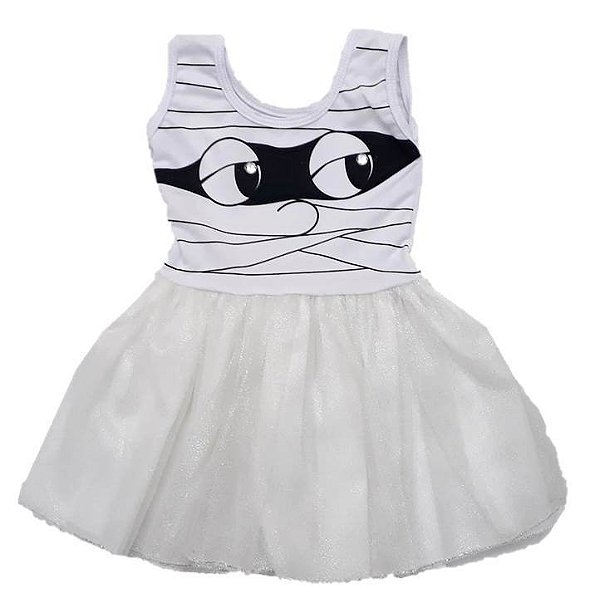 Fantasia vestido múmia / fantasminha bebê