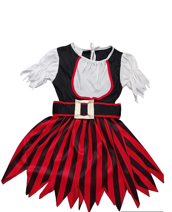 Fantasia vestido Piratinha bebê com cinto