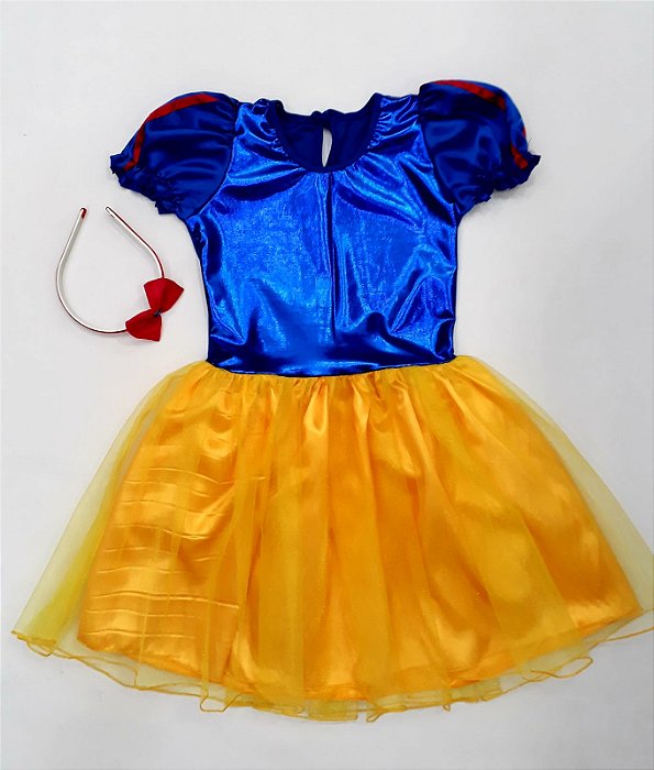 Fantasia vestido Princesa das Neves bebê/infantil com tiara