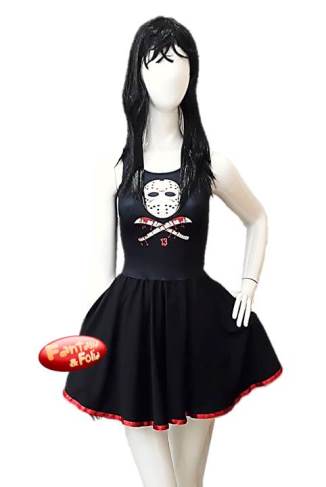 Fantasia Jason Adulto Feminina Halloween Vestido