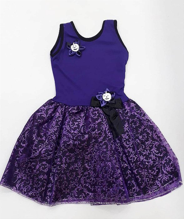 fantasia de bruxa infantil vestido preto e roxo