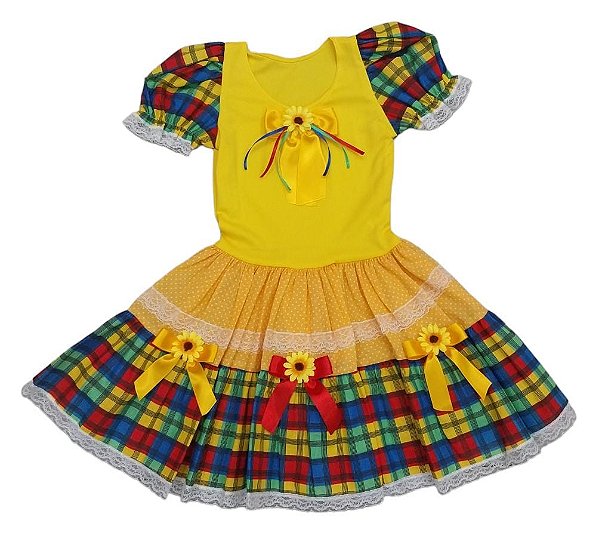 Vestido junino girassol infantil