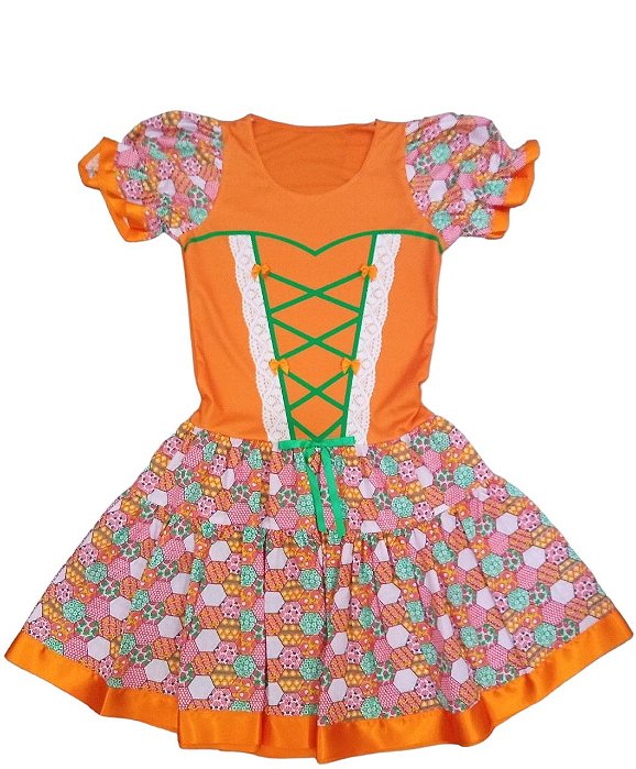 Vestido junino blusa estampa adulto