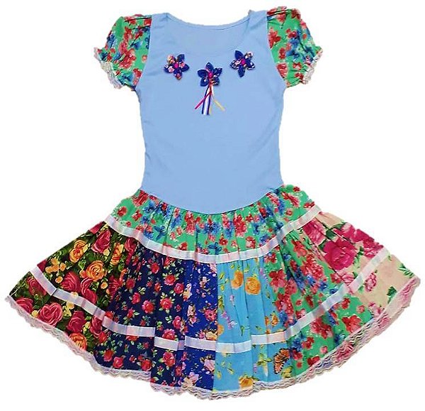 Vestido junino patchwork adulto