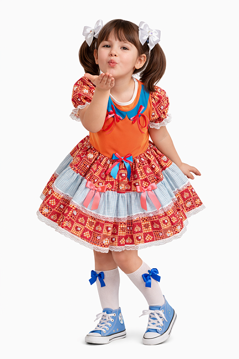 Vestido junino golinha boneca infantil