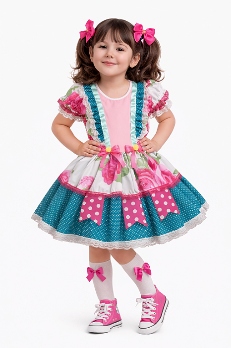 Vestido junino babados LUXO infantil