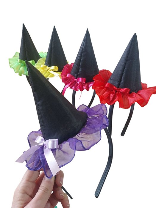 Tiara chapéuzinho de bruxa
