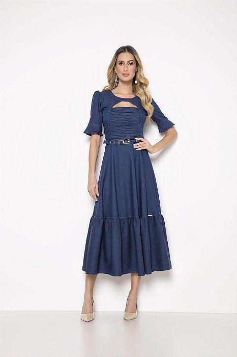 Vestido midi  jeans 120cm