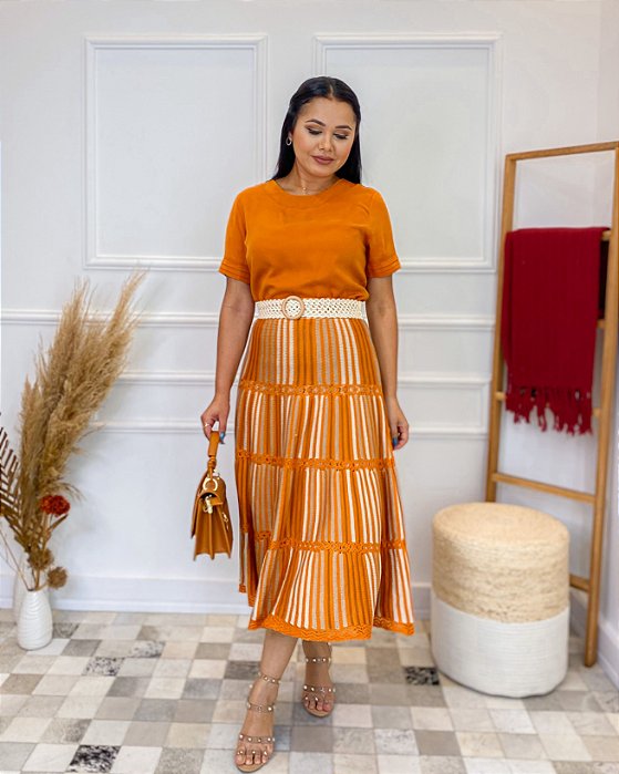 Saia midi em tricot