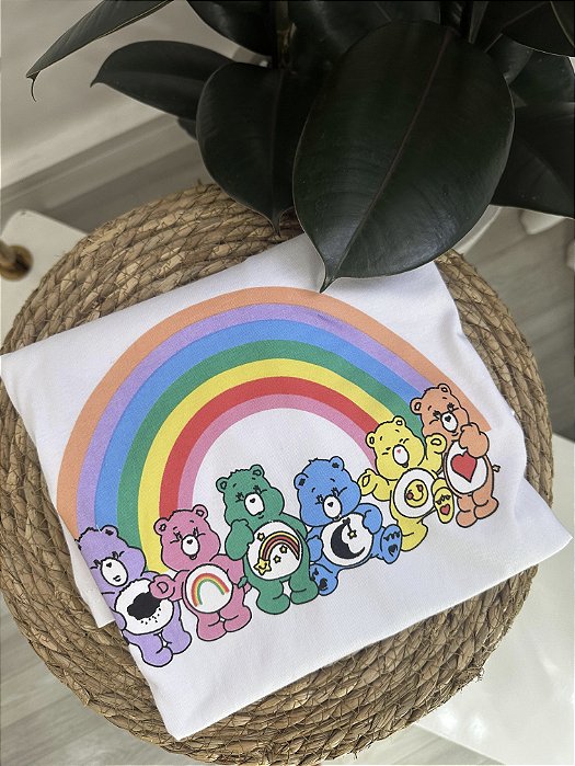 T-shirt ursinho arco-iris