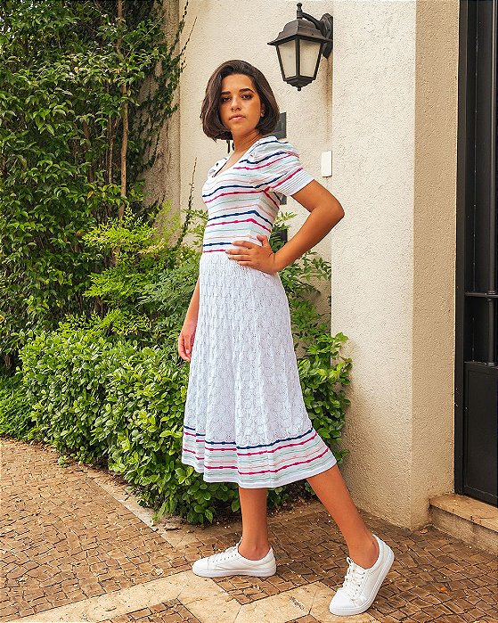 Vestido tricô Metalizado