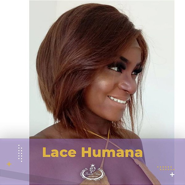 LACE CHANEL DE CABELO HUMANO 30CM LISO - Perfect Wigs