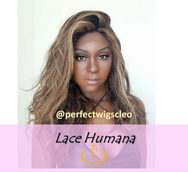 Lace Front  360 Humana com Mechas