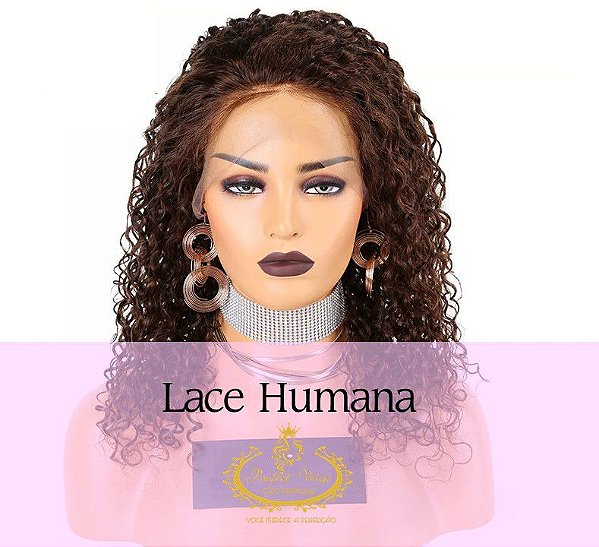 LACE HUMANA CACHEADA COR CASTANHO MÉDIO CHOCOLATE