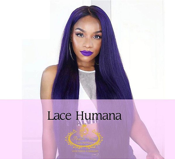 LACE HUMANA LISA 70CM COR ROXA