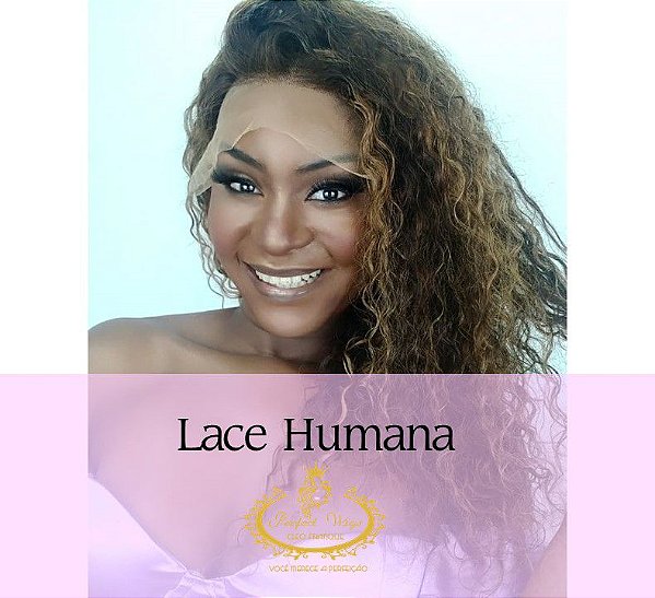 LACE HUMANA CACHEADA CASTANHO CLARO COM MECHAS 50CM