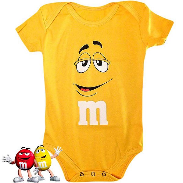 Body Bebê M&M`s Amarelo